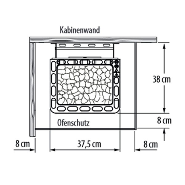 THERMAT, Sauna-Wandofen, anthrazit-perleffekt 6,0 kW