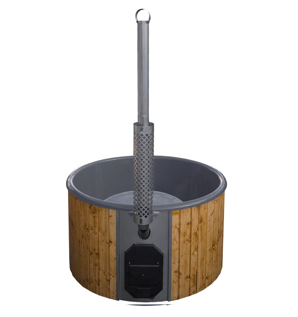 SAVO Hot Tub 1400l Badefass mit Fiberglas-Einsatz inkl. integr. Ofen