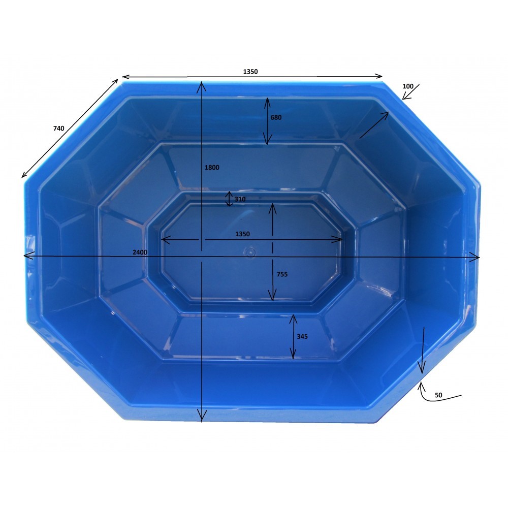 SAVO Hot Tub 1600l Badefass mit Fiberglas-Einsatz