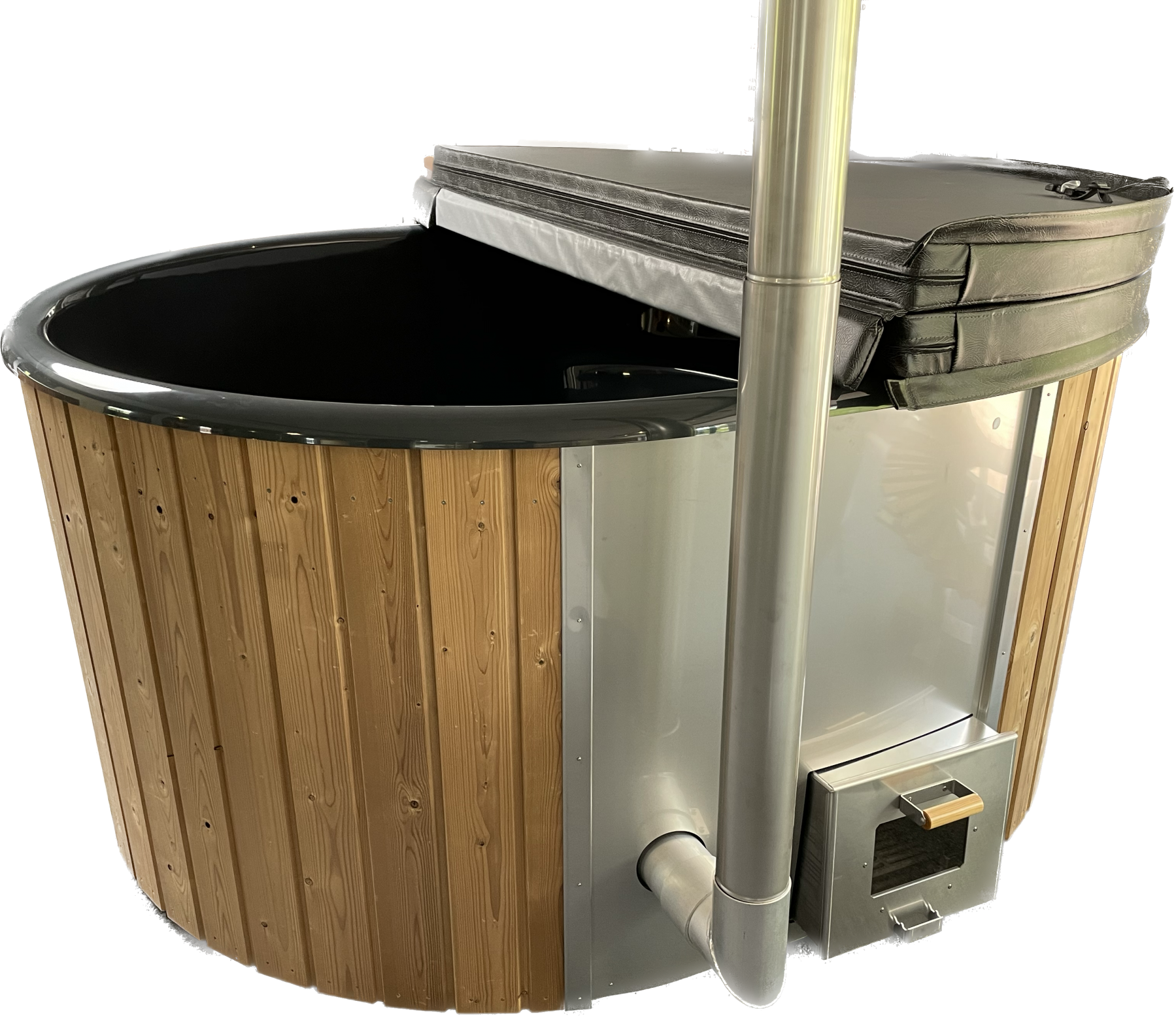 SAVO Hot Tub 1700l Badefass mit Fiberglas-Einsatz inkl. integr. Ofen