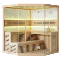 SAVO 5-Eck Espe innen Sauna 200x200 ohne Ofen