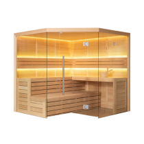 SAVO Hemlock Sauna 5 Eck 250x250 ohne Ofen 