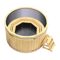 SAVO Hot Tub - Holzbadezuber mit Edelstahleinsatz D 160 cm für 3-4 Pers.