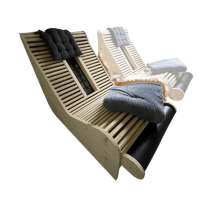 SAVO Infrarotliege ergonomisch geformt, Liegefläche aus Abachi-Holz